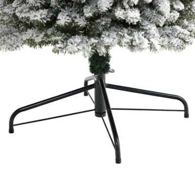 Image showing  9 ft. Flocked Pencil Artificial Christmas Tree with 600 Clear Lights and 896 Bendable Branches