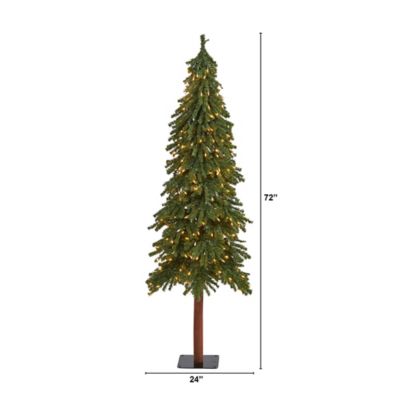 Image showing  6 ft. Grand Alpine Artificial Christmas Tree with 300 Clear Lights & 601 Bendable Branches on Natural Trunk