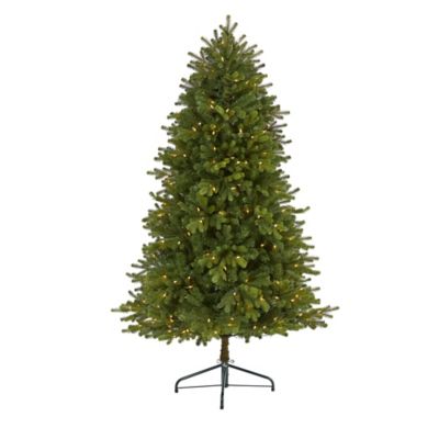 Nearly Natural 6 ft. Washington Fir Artificial Christmas Tree, 300 Clear Lights and 672 Bendable Branches
