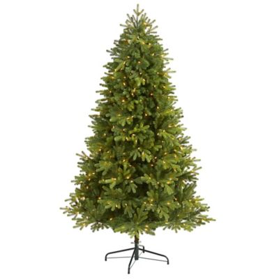 Nearly Natural 7 ft. Washington Fir Artificial Christmas Tree, 400 Clear Lights and 1,110 Bendable Branches