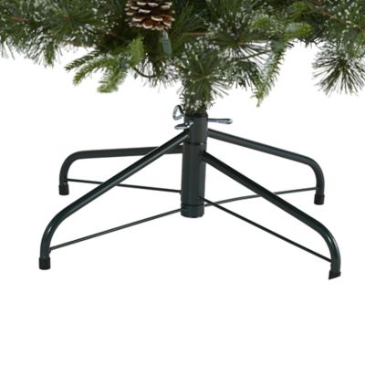 Image showing  6 ft. Snow Tipped Clermont Mixed Pine Artificial Christmas Tree with Pine Cones, 250 Clear LED Lights