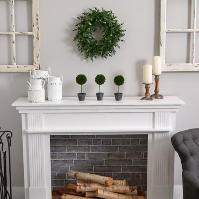 Image showing 5 th Nearly Natural 18 in. Artificial Eucalyptus Double Ring Wreath with Twig Base