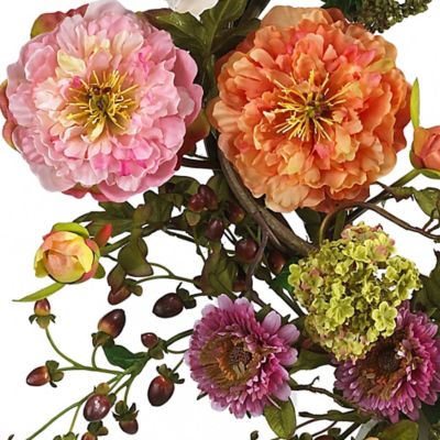 Image showing  24 in. Artificial Peony Wreath