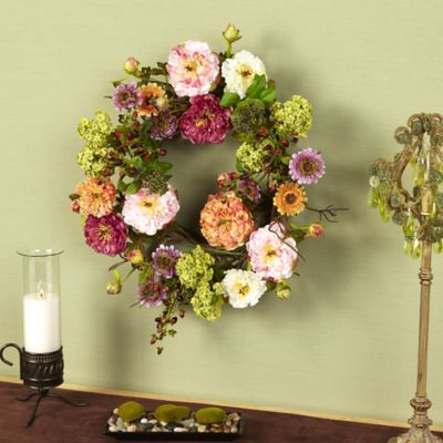 Image showing  24 in. Artificial Peony Wreath