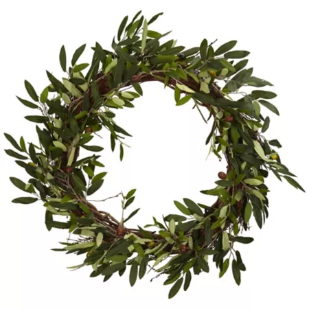 20" Almost Natural Olive Wreath Artificial Plants & Flowers