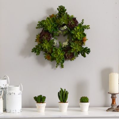 Image showing  20 in. Artificial Succulent Wreath