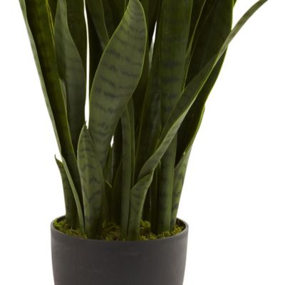 Image showing  35 in. Artificial Sansevieria Plant in Black Planter