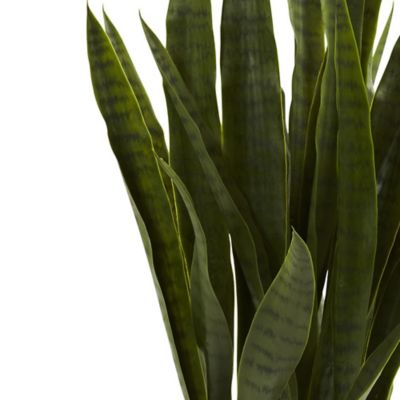 Image showing  35 in. Artificial Sansevieria Plant in Black Planter