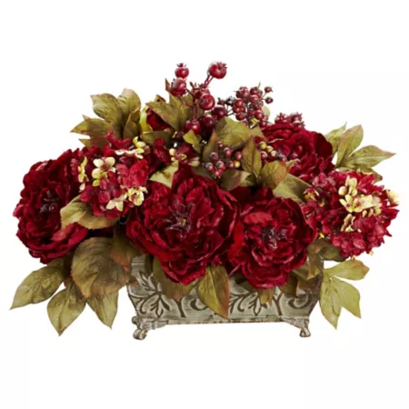 Almost Natural Peony and Hydrangea Silk Floral Arrangement 4929 Artificial Plants & Flowers