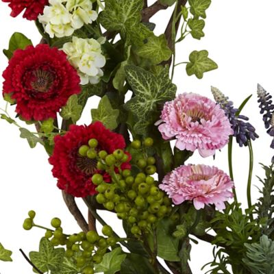 Image showing  22 in. Artificial Spring Floral Wreath