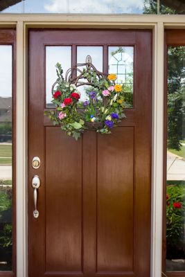 Image showing 6 th Nearly Natural 22 in. Artificial Spring Floral Wreath