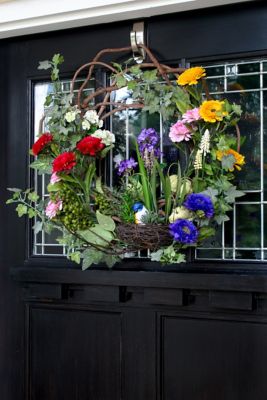 Image showing 8 th Nearly Natural 22 in. Artificial Spring Floral Wreath