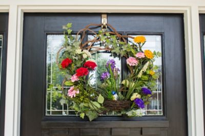 Image showing 9 th Nearly Natural 22 in. Artificial Spring Floral Wreath