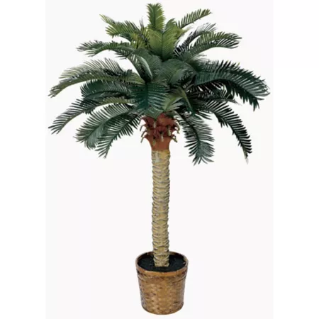 4 foot almost natural sago silk palm tree Artificial Plants & Flowers