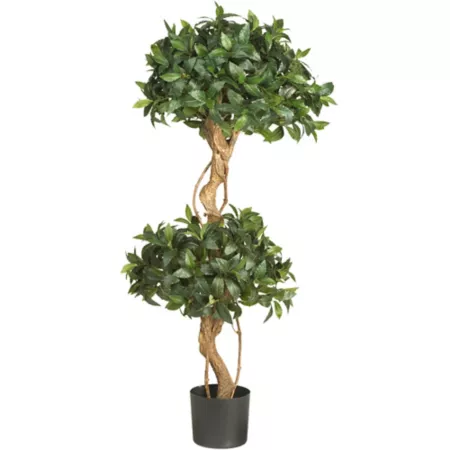 Sweet Bay 4 ft Almost Natural Double Ball Silk Topiary Tree Artificial Plants & Flowers