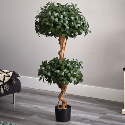 Image showing  4 ft. Sweet Bay Double Ball Topiary Silk Tree