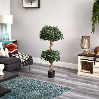 Image showing  4 ft. Sweet Bay Double Ball Topiary Silk Tree