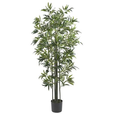 Nearly Natural 6 ft. Bamboo Silk Tree, Green Trunks