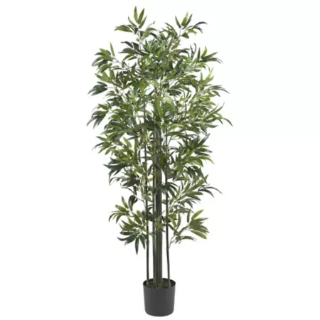 6ft Almost Natural Bamboo Silk Tree Green Trunks Artificial Plants & Flowers