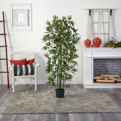 Image showing 5 th Nearly Natural 6 ft. Silk Bamboo Tree with Green Trunks