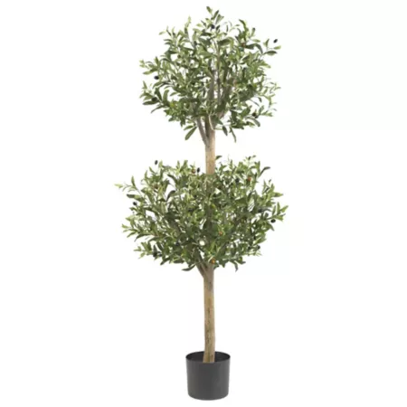 5 ft Almost Natural Double Olive Topiary Silk Tree Artificial Plants & Flowers