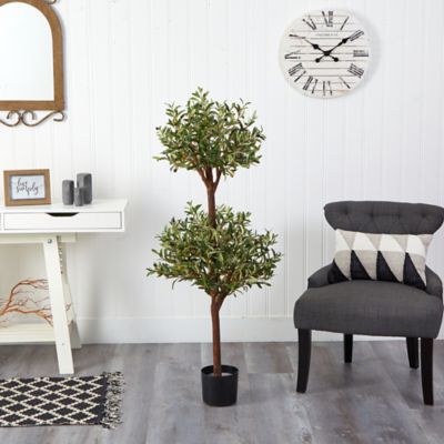 Image showing  5 ft. Olive Double Topiary Silk Tree