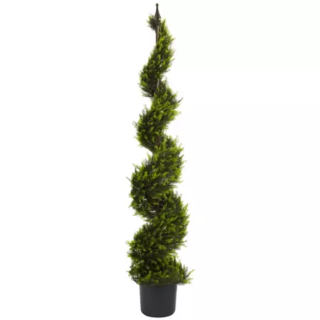 5 Foot Nearly Natural Cypress Spiral Tree Artificial Plants & Flowers