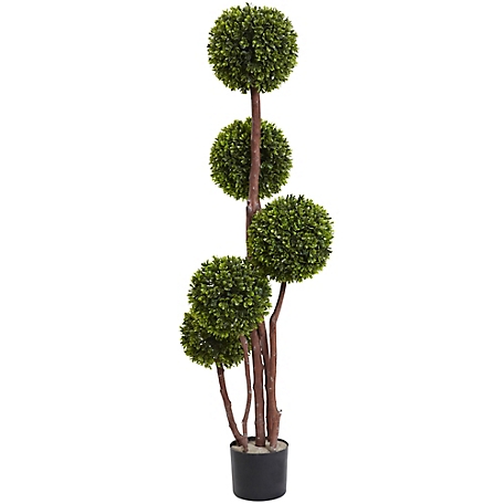 Nearly Natural 4 ft. Boxwood Topiary Tree, UV Resistant, Indoor/Outdoor