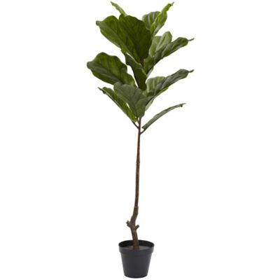 Nearly Natural 4 ft. Fiddle Leaf Tree, UV Resistant, Indoor/Outdoor