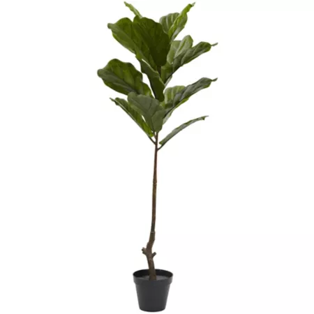 4 ft Nearly Natural Fiddle Leaf Tree UV Resistant Indoor/Outdoor Artificial Plants & Flowers