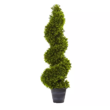 3 foot almost natural grass spiral topiary with decorative planter Artificial Plants & Flowers