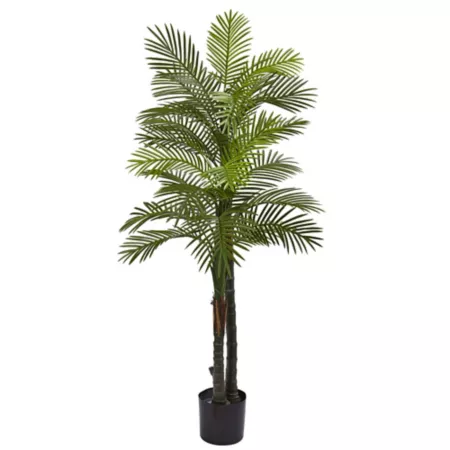 6 ft Nearly Natural Double Robellini Palm UV Resistant Indoor/Outdoor Artificial Plants & Flowers