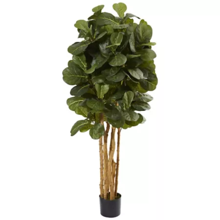 Nearly Natural Artificial Fiddle Leaf Fig Tree 5 ft 30-in Wide Artificial Plants & Flowers