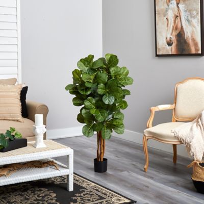 Image showing  4 ft. Artificial Fiddle Leaf Fig Tree