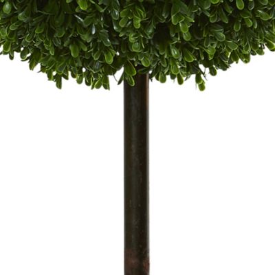 Image showing  4 ft. Artificial Indoor/Outdoor UV-Resistant Boxwood Double Ball Topiary Tree