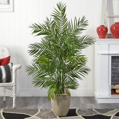 Image showing  5 ft. Areca Palm Artificial Tree in Sand Colored Planter