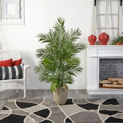 Image showing  5 ft. Areca Palm Artificial Tree in Sand Colored Planter