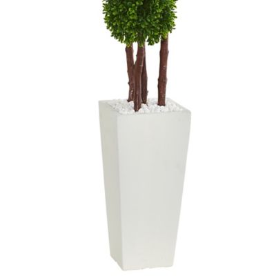 Image showing  4 ft. Artificial Indoor/Outdoor UV-Resistant Boxwood Topiary Tree in Planter