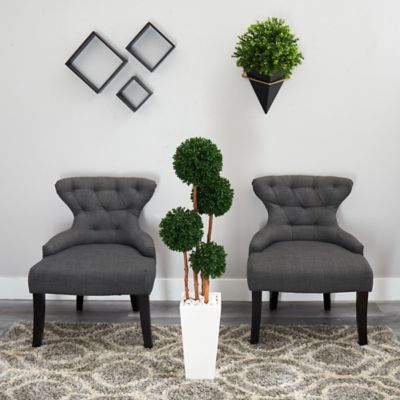 Image showing  4 ft. Artificial Indoor/Outdoor UV-Resistant Boxwood Topiary Tree in Planter