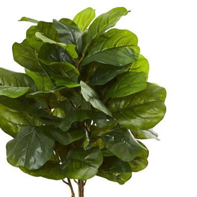 Image showing  4 ft. Artificial Fiddle Leaf Tree in White Tower Planter