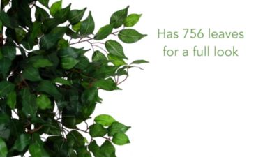 Image showing  6 ft. Artificial Ficus Tree in Bamboo Planter