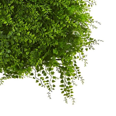 Image showing 2 th Nearly Natural 20 in. Artificial Indoor/Outdoor UV-Resistant Lush Mediterranean Fern Wall Panel