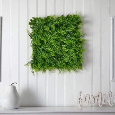Image showing 3 th Nearly Natural 20 in. Artificial Indoor/Outdoor UV-Resistant Lush Mediterranean Fern Wall Panel