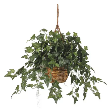 Nearly Natural 17" English Ivy Hanging Basket Artificial Plants & Flowers