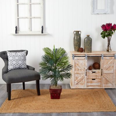 Image showing  38 in. Silk Areca Palm in Wicker Basket Plant