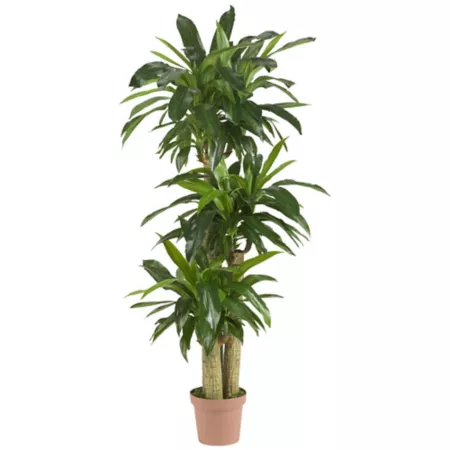 57" Nearly Natural Corn Stalk Dracaena Silk Plant Artificial Plants & Flowers