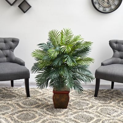 Image showing 3 th Nearly Natural 38 in. Silk Areca Palm Plant in Decorative Planter