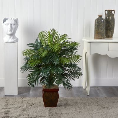 Image showing 4 th Nearly Natural 38 in. Silk Areca Palm Plant in Decorative Planter