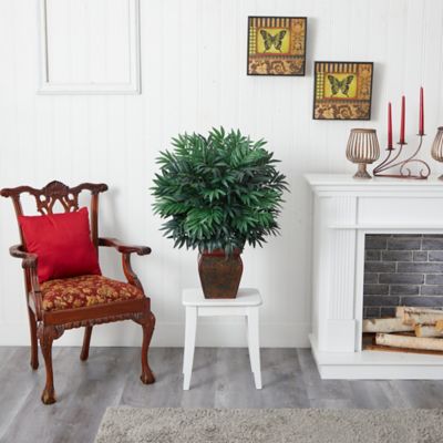 Image showing  35 in. Silk Double Bamboo Palm in Decorative Planter