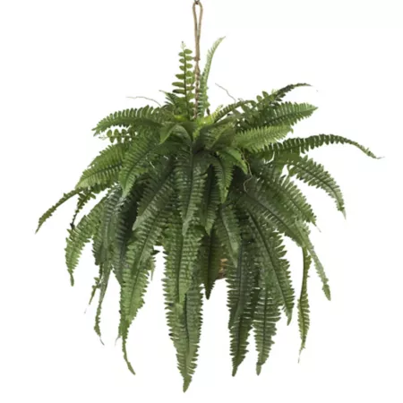 Nearly Natural 22" Large Boston Fern Hanging Basket Artificial Plants & Flowers